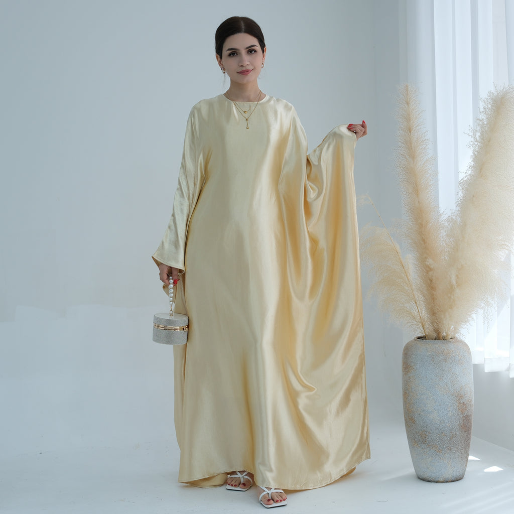 Soraya Shimmer Kaftan Dress - Baby Yellow