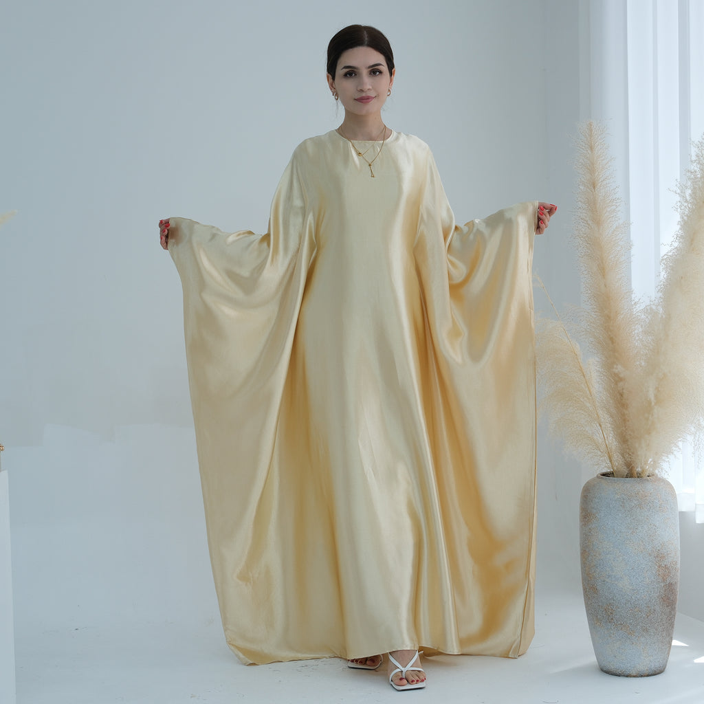 Soraya Shimmer Kaftan Dress - Baby Yellow