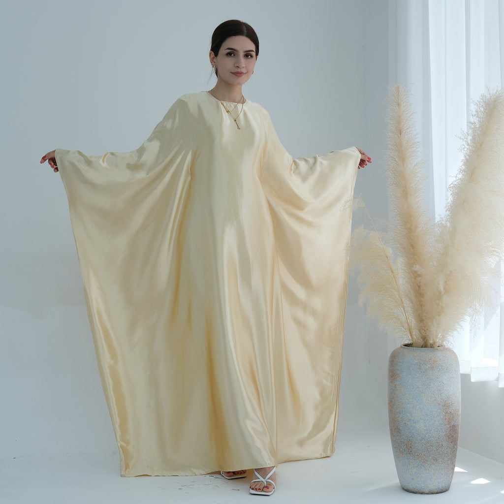 Soraya Shimmer Kaftan Dress - Baby Yellow