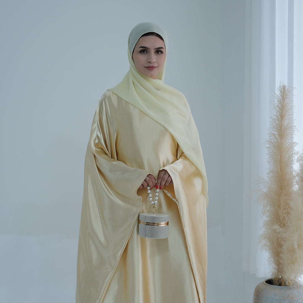 Soraya Shimmer Kaftan Dress - Baby Yellow