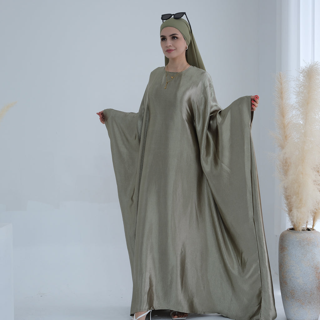 Soraya Shimmer Kaftan Dress - Light Green
