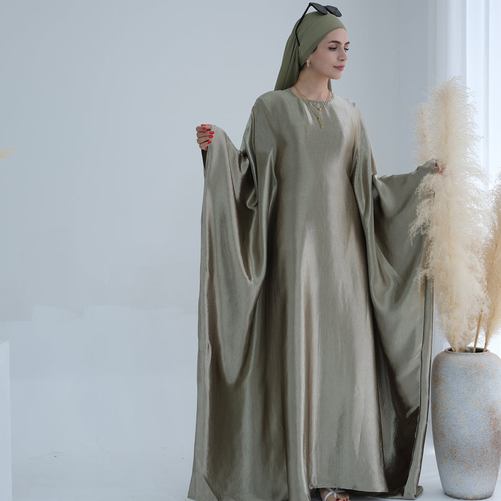 Soraya Shimmer Kaftan Dress - Light Green