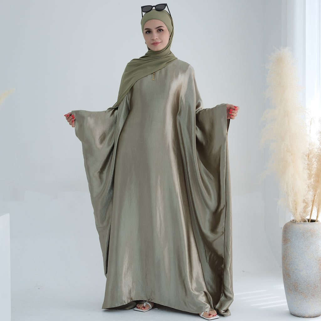 Soraya Shimmer Kaftan Dress - Light Green