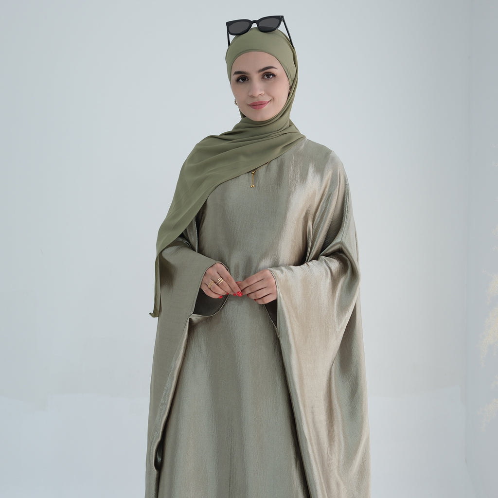 Soraya Shimmer Kaftan Dress - Light Green