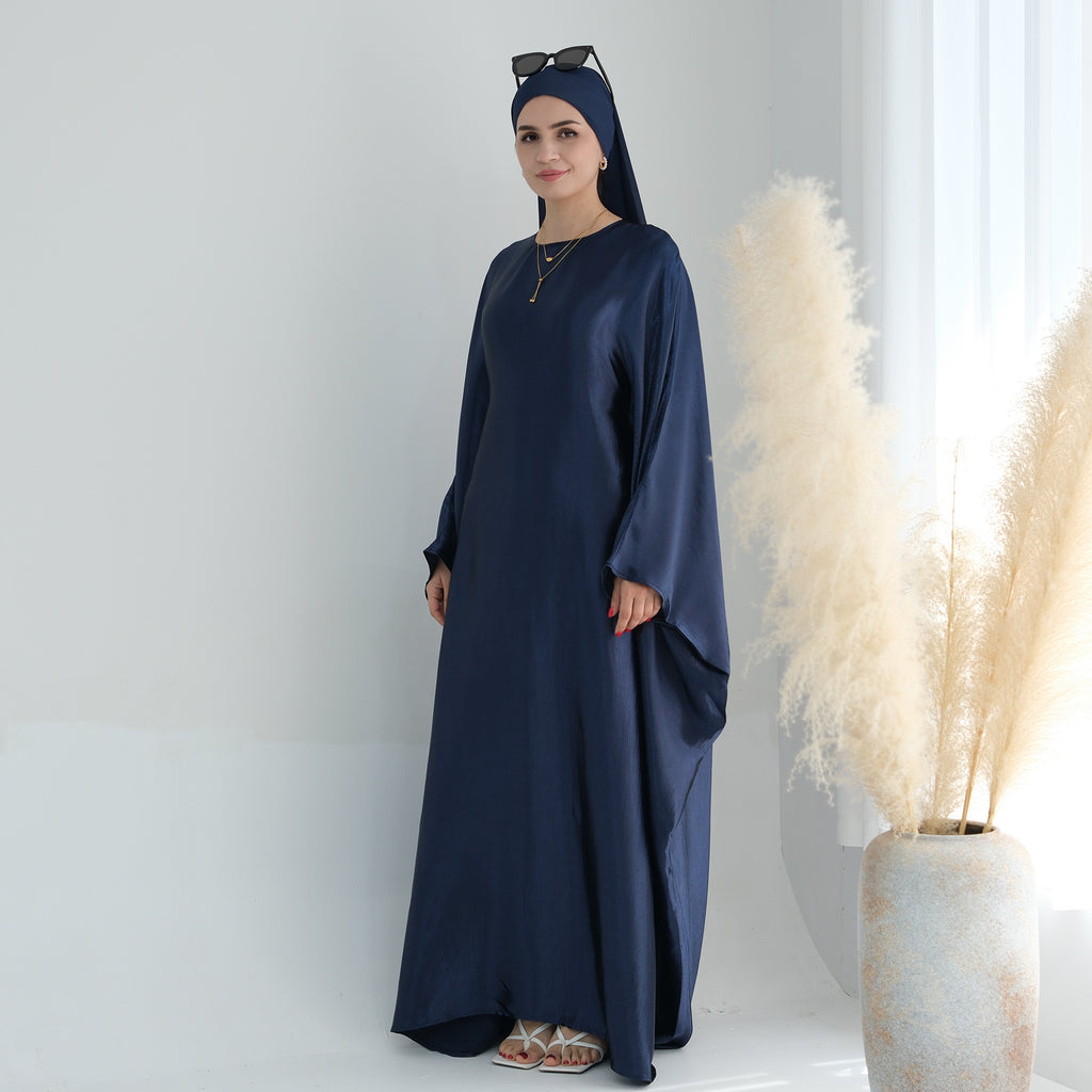 Soraya Shimmer Kaftan Dress - Navy Blue
