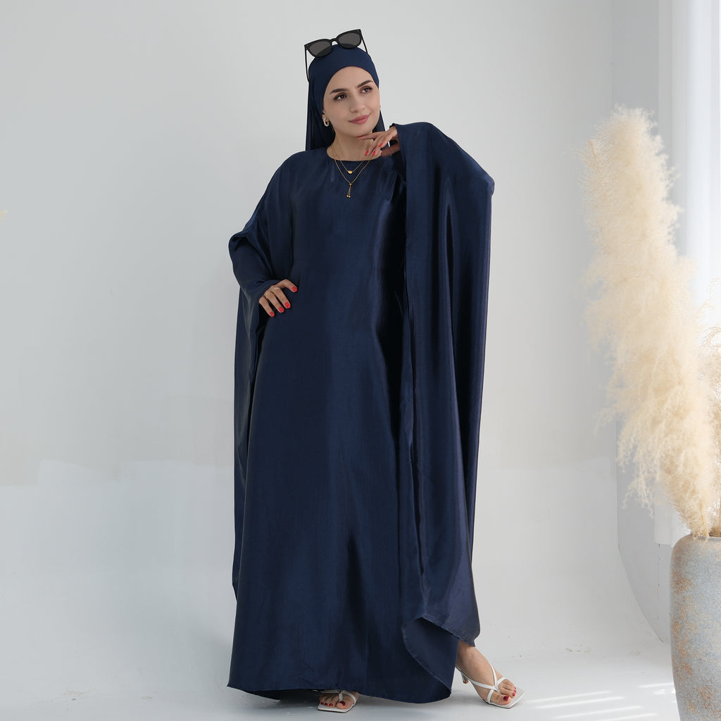 Soraya Shimmer Kaftan Dress - Navy Blue