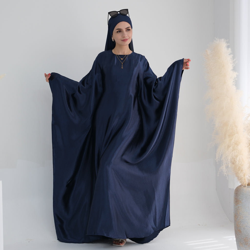 Soraya Shimmer Kaftan Dress - Navy Blue