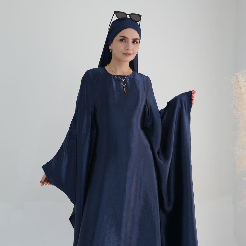 Soraya Shimmer Kaftan Dress - Navy Blue