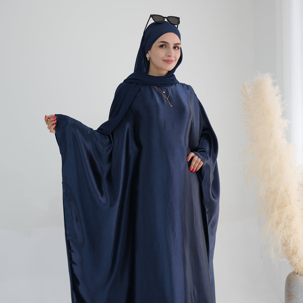 Soraya Shimmer Kaftan Dress - Navy Blue