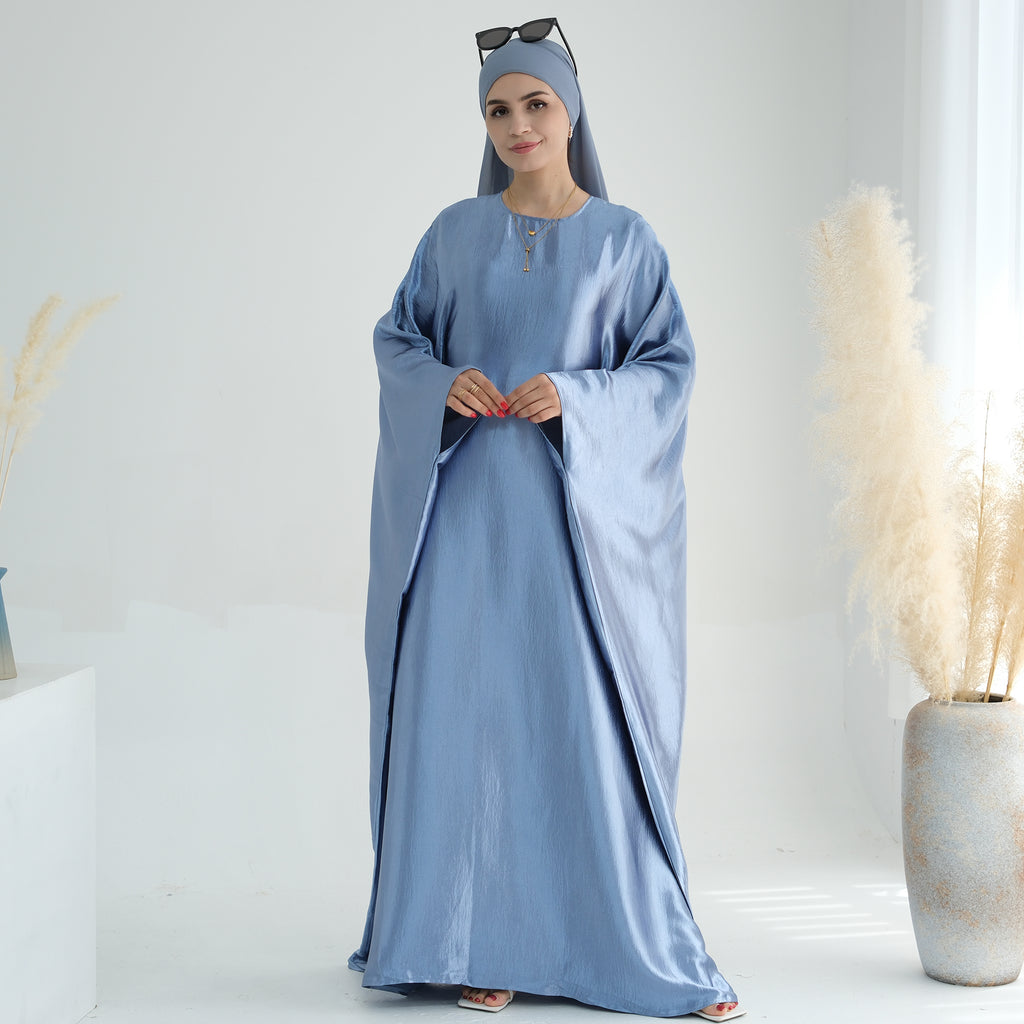 Soraya Shimmer Kaftan Dress - Blue