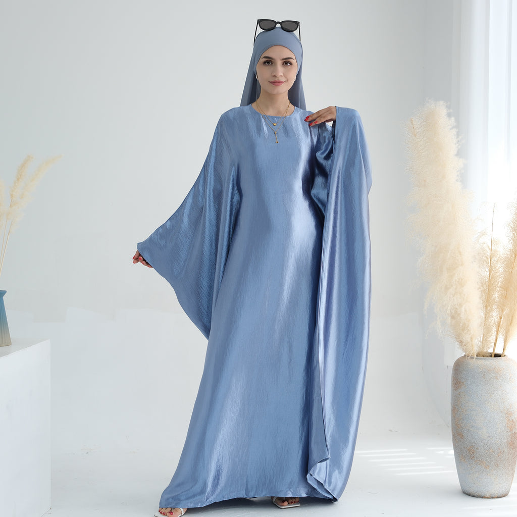 Soraya Shimmer Kaftan Dress - Blue