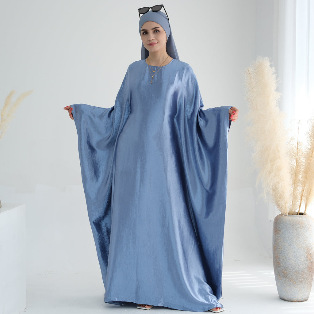 Soraya Shimmer Kaftan Dress - Blue