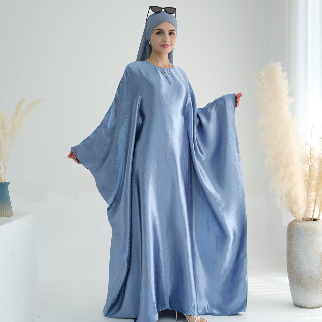 Soraya Shimmer Kaftan Dress - Blue
