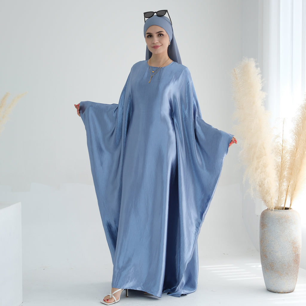 Soraya Shimmer Kaftan Dress - Blue
