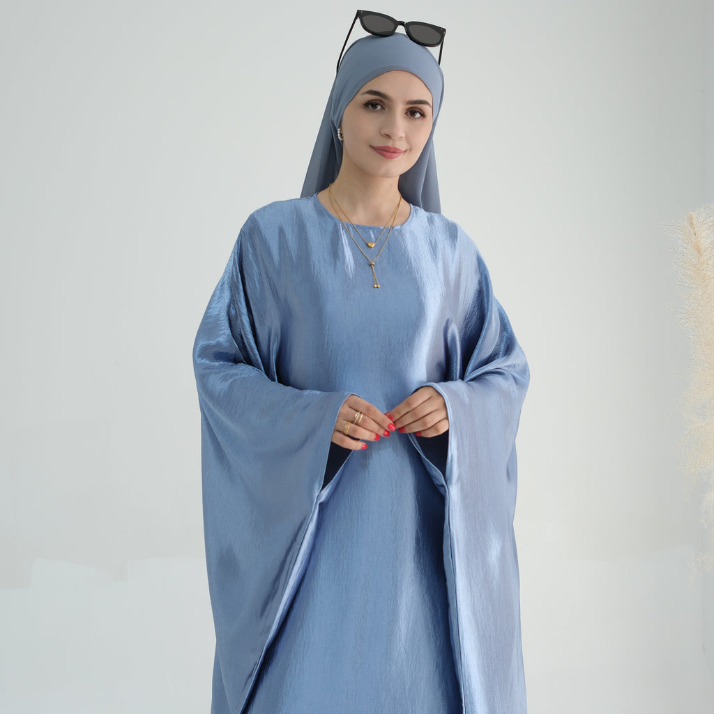 Soraya Shimmer Kaftan Dress - Blue