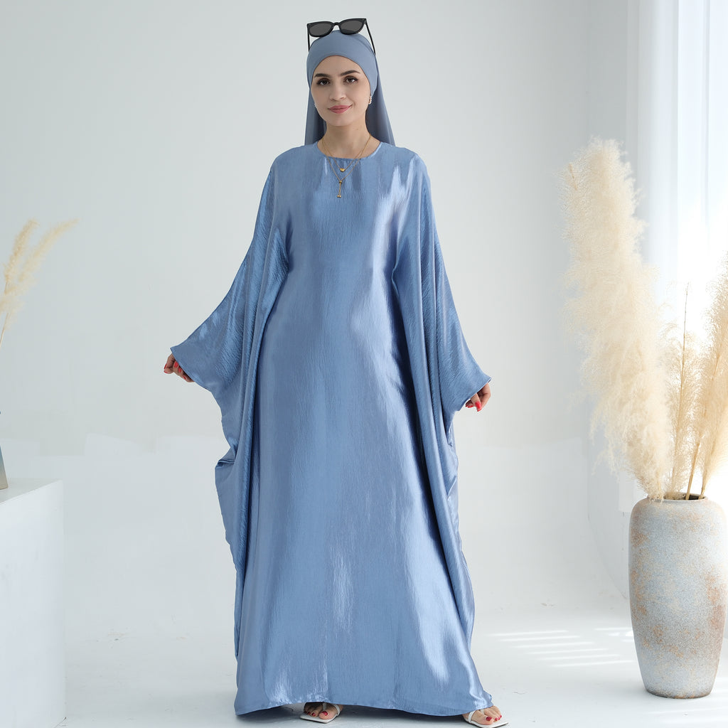 Soraya Shimmer Kaftan Dress - Blue