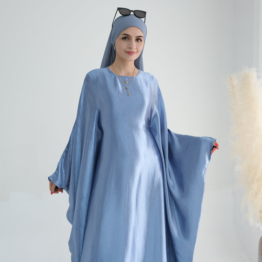 Soraya Shimmer Kaftan Dress - Blue