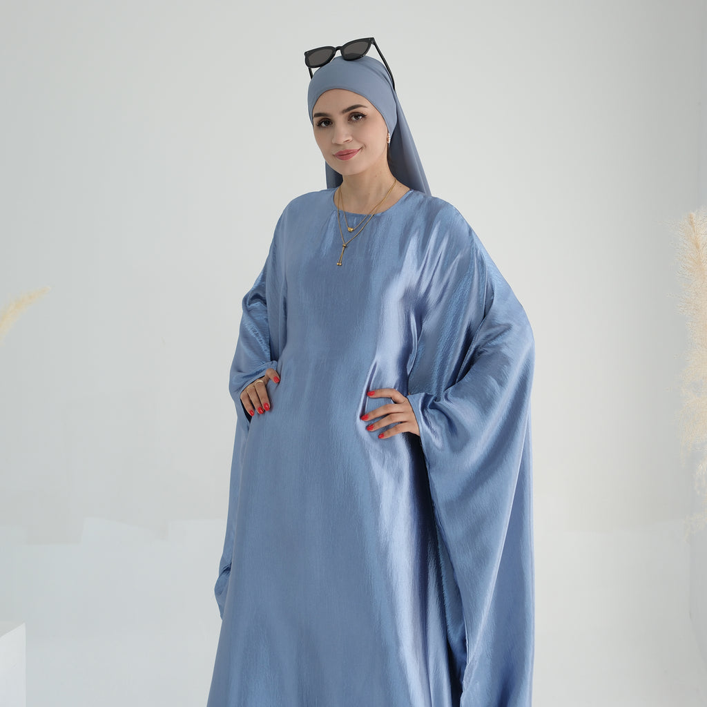 Soraya Shimmer Kaftan Dress - Blue