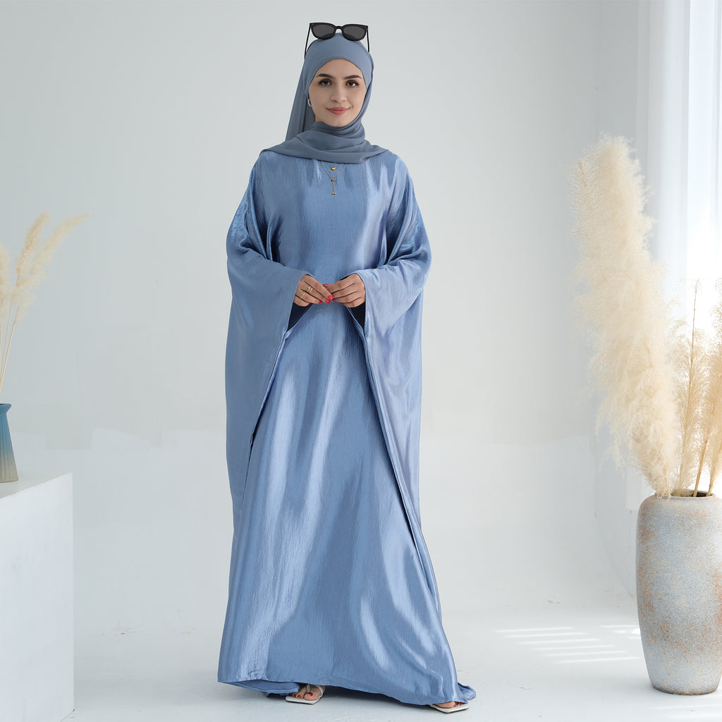 Soraya Shimmer Kaftan Dress - Blue