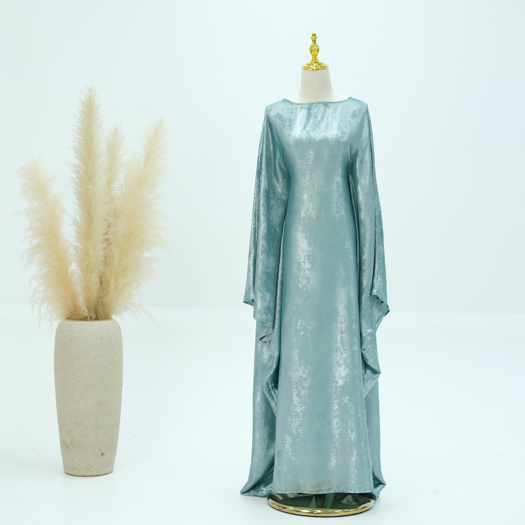 Soraya Shimmer Kaftan Dress - Light Blue
