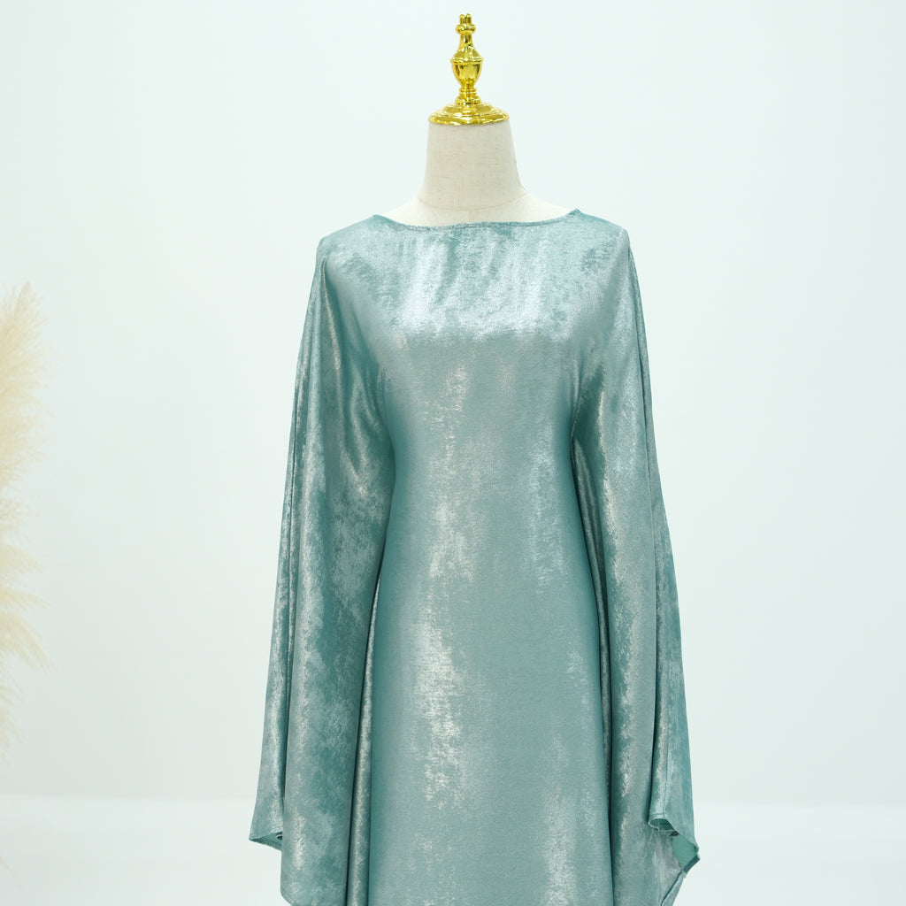 Soraya Shimmer Kaftan Dress - Light Blue