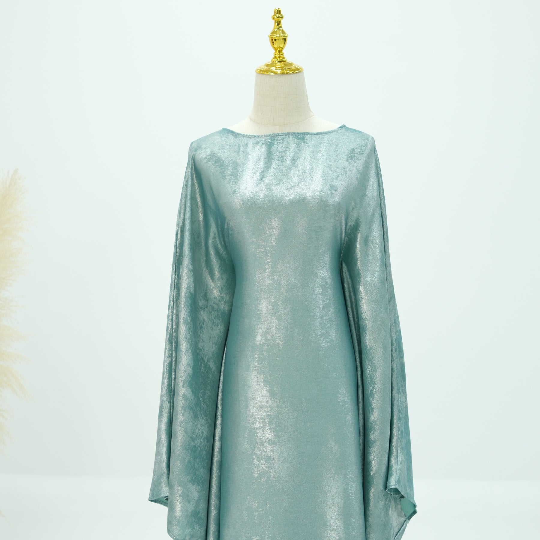 Soraya Shimmer Kaftan Dress - Light Blue