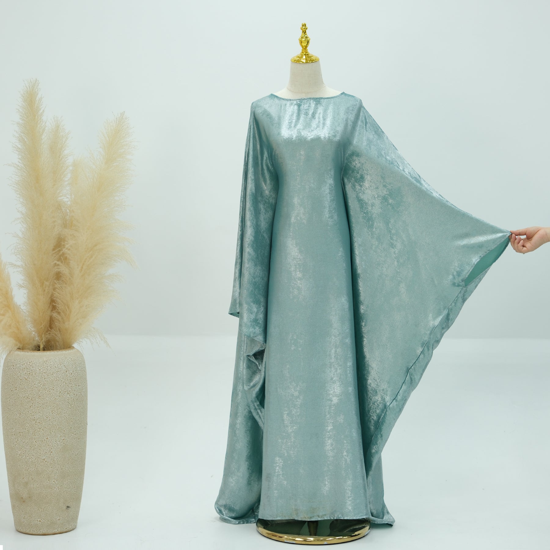 Soraya Shimmer Kaftan Dress - Light Blue