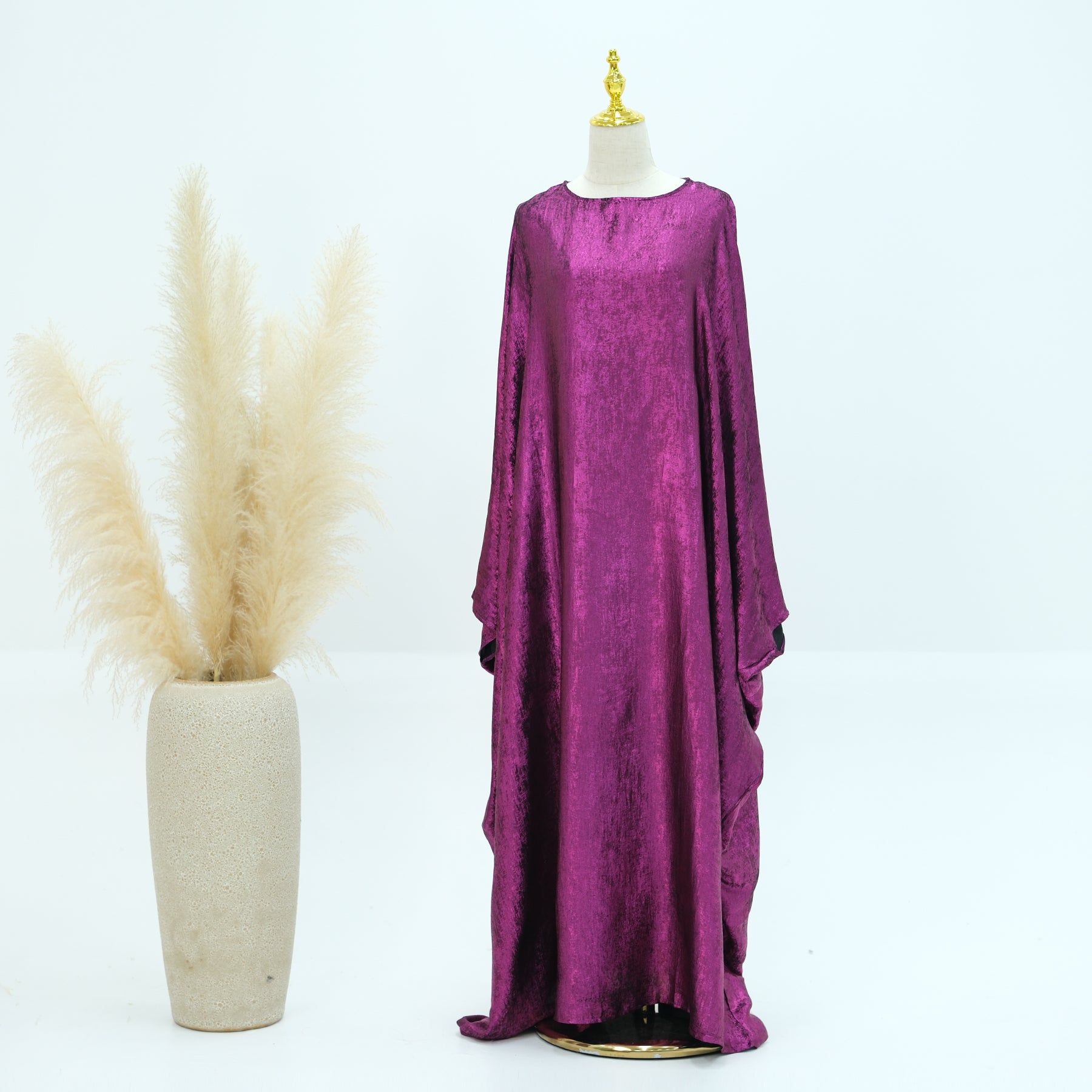 Soraya Shimmer Kaftan Dress - Magenta