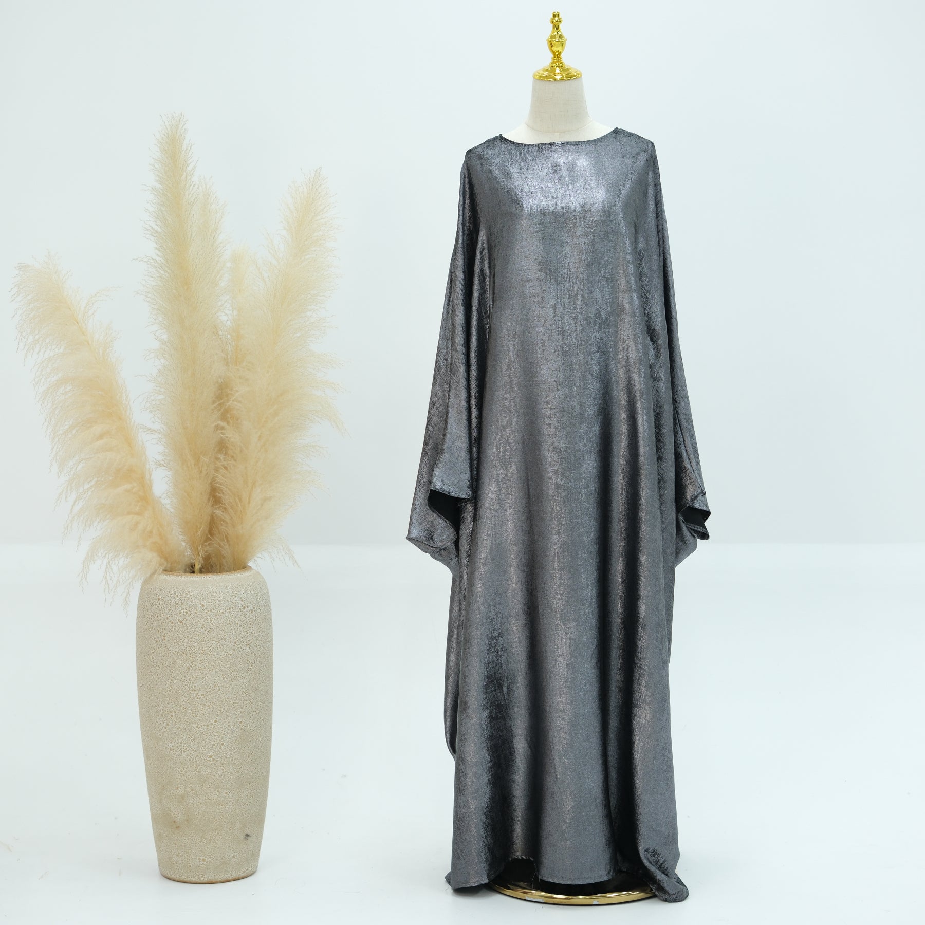 Soraya Shimmer Kaftan Dress - Grey