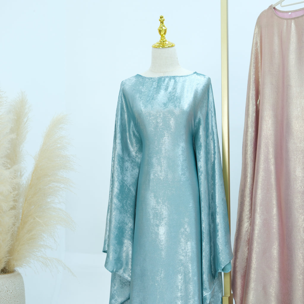 Soraya Shimmer Kaftan Dress - Light Blue