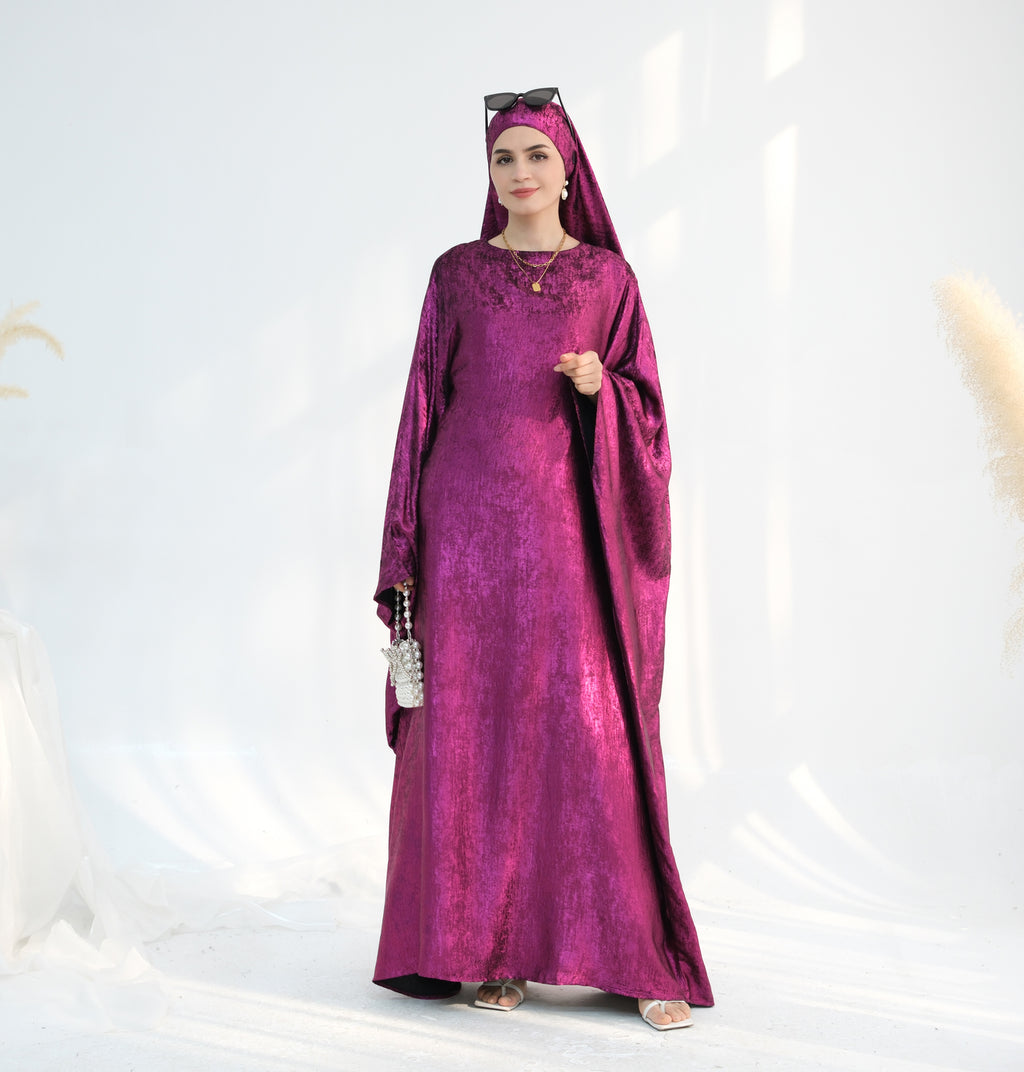 Soraya Shimmer Kaftan Dress - Magenta