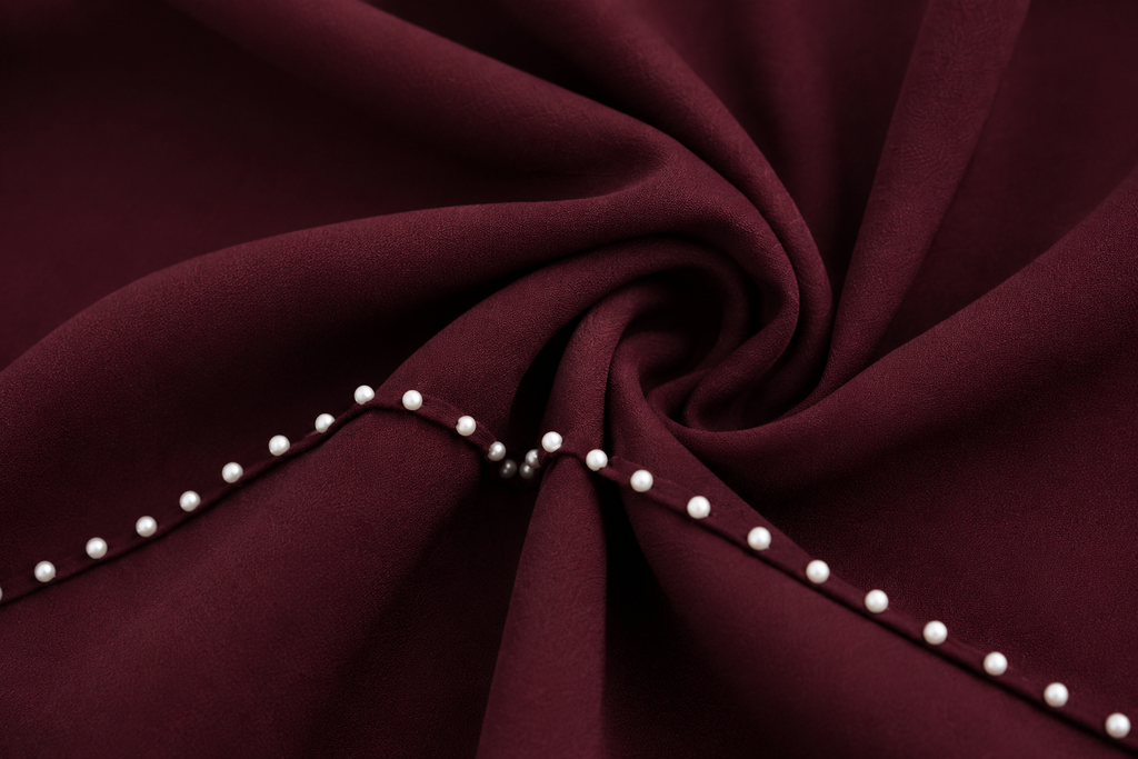 Layla Pearl Shawl Dress - Burgundy