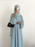 Yasmina Trim Detail Abaya - Sky Blue