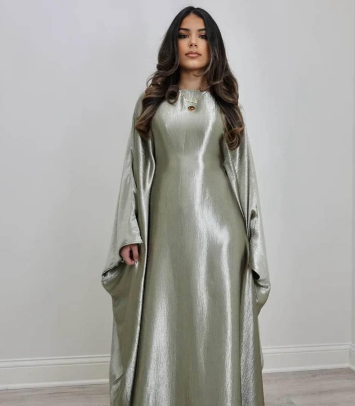 Soraya Shimmer Kaftan Dress - Grey