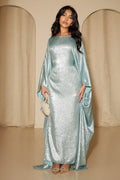 Soraya Shimmer Kaftan Dress - Light Blue