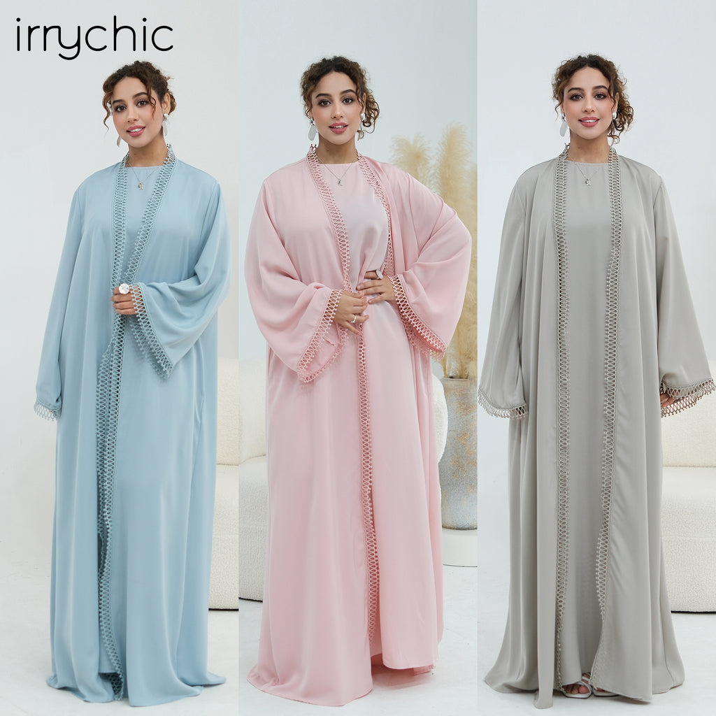 Yasmina Trim Detail Abaya - Slate